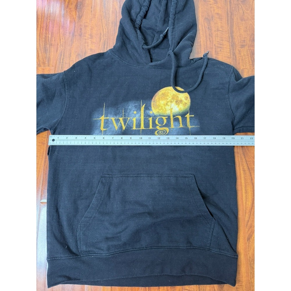 Twilight Saga Unisex SZ M Hoodie Black Double Sided Graphic Cullen Edward Y2K - Picture 5 of 8